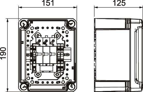 OBO-aansluitdoos voor generatoren, type 2, voor 1 string