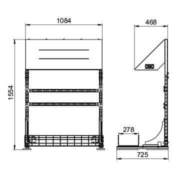 OBO-omvormerframe, vrijstaand, smal