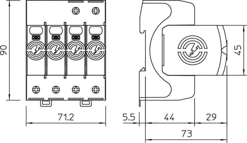 OBO-overspanningsafleider V20, 3-polig + NPE 280 V