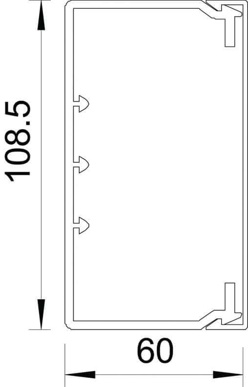 OBO kabelgoot 60 x 110 mm, zuiver wit, VPE 16,0 m