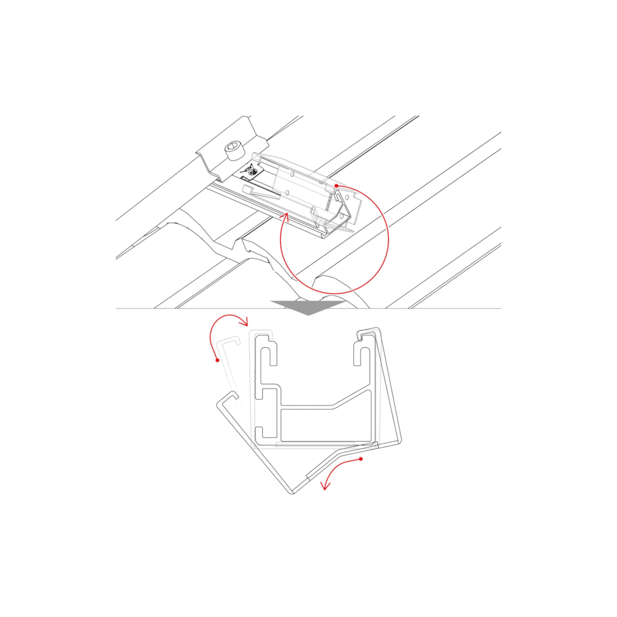 K2 zwarte afdekking voor SingleRail 36