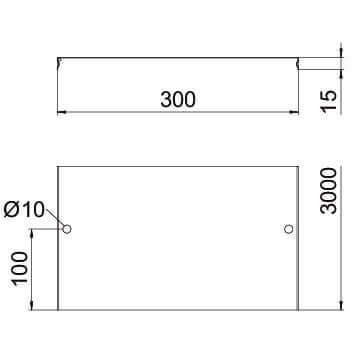 OBO-afdekplaat voor roostergoot 300 x 3000 mm, klikbaar FT