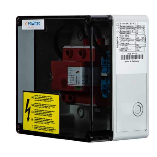 Enwitec overspanningsbeveiliging DC type I+II 1 MPPT, klemmen