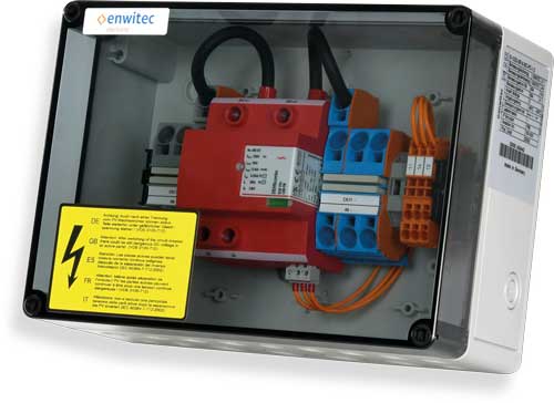 enwitec Overspanningsbeveiliging DC type I+II 1 MPP, klemmen, 3 x IN/OUT
