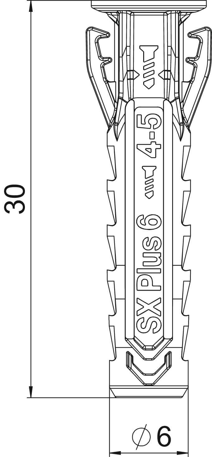 OBO spreidplug 6x30 kunststof - 100 stuks