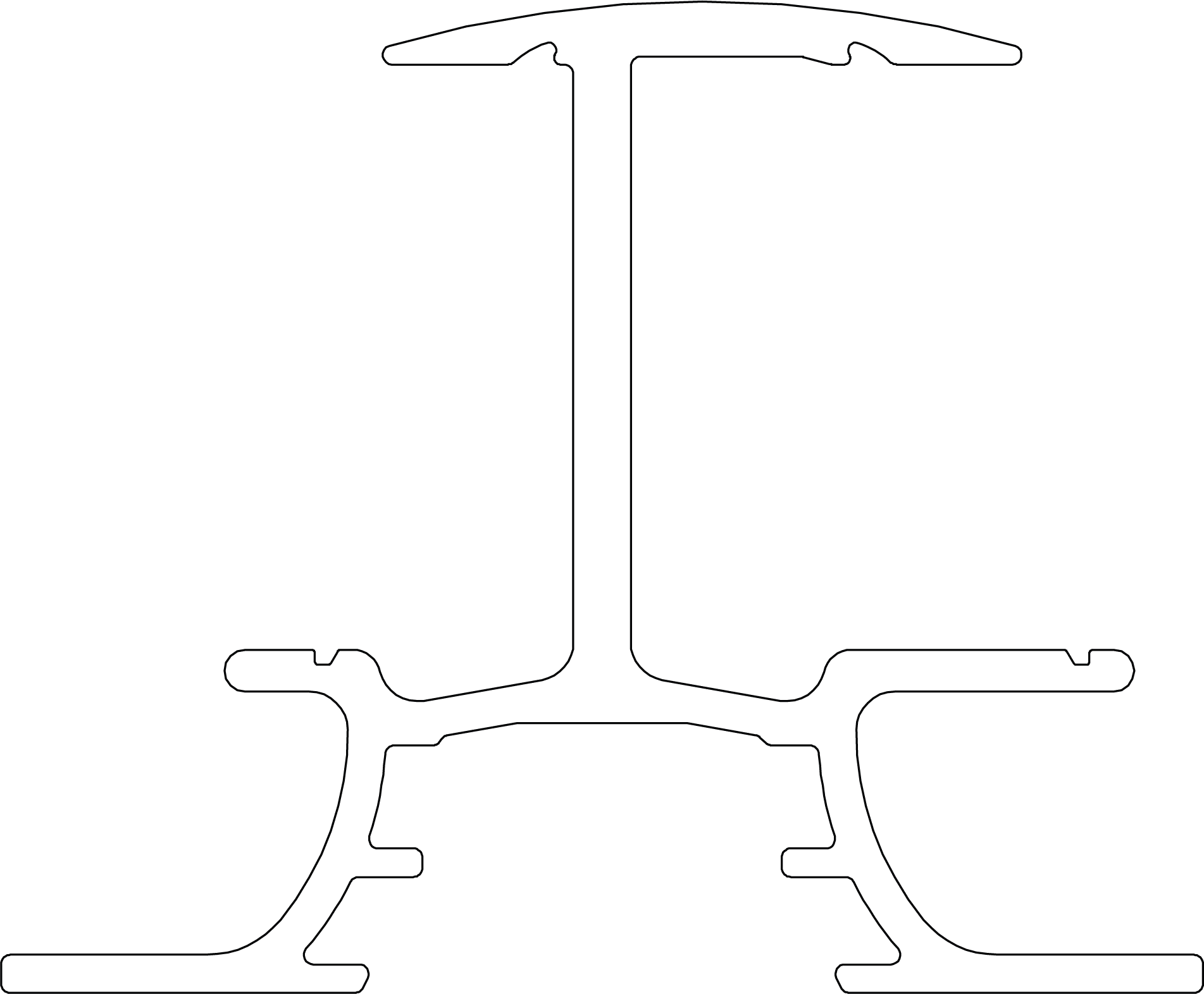 K2 InsertionRail 2.0 - 30, zwart geanodiseerd, 3,65 m