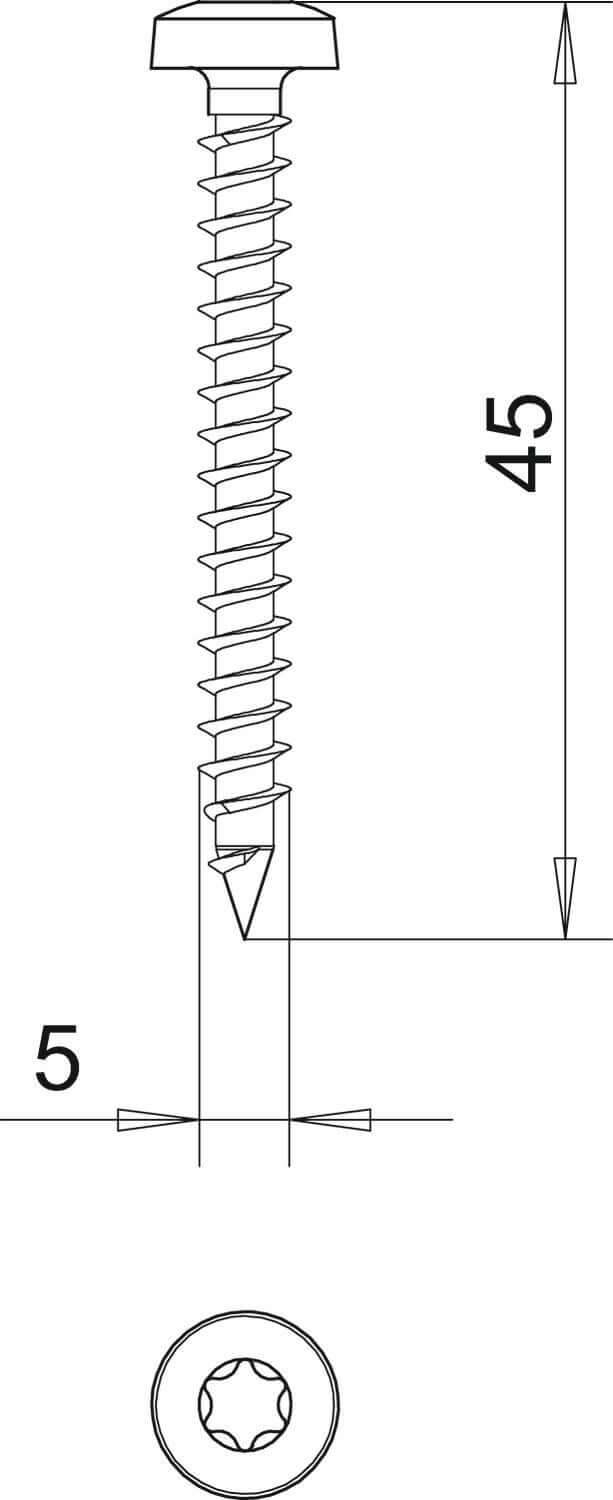 OBO Sprint-schroef, met Torx, verpakkingseenheid 200 stuks.