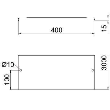 OBO-afdekking voor roostergoot 400 x 3000 mm, klikbaar FT