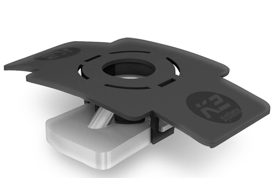 K2 insteekmoer met montageclip, roestvrijstaal